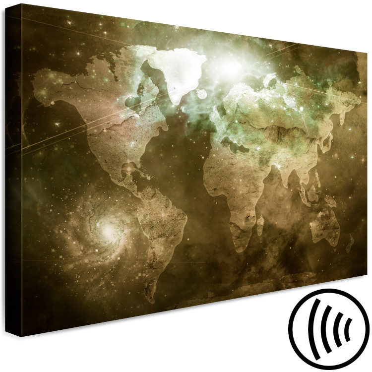 Canvas Print Gray Space - World Map in Sepia with Piercing Light 135161 additionalImage 6