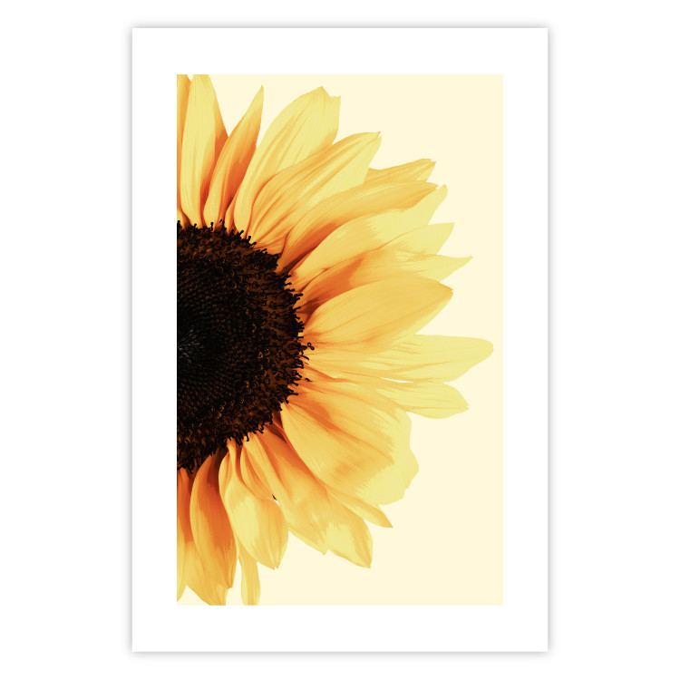 Wall Poster Closer to the Sun - natural sunflower on a gently yellow background 135761 additionalImage 23