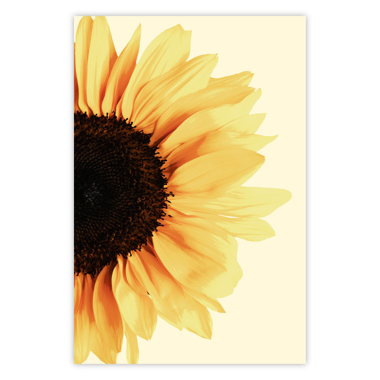 Wall Poster Closer to the Sun - natural sunflower on a gently yellow background 135761
