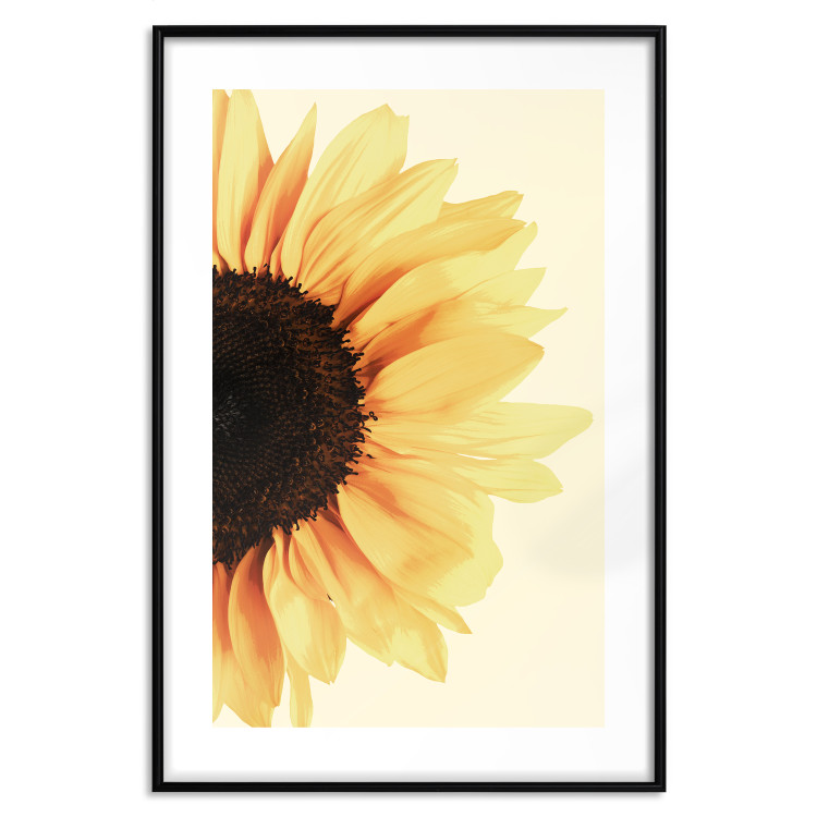 Wall Poster Closer to the Sun - natural sunflower on a gently yellow background 135761 additionalImage 5