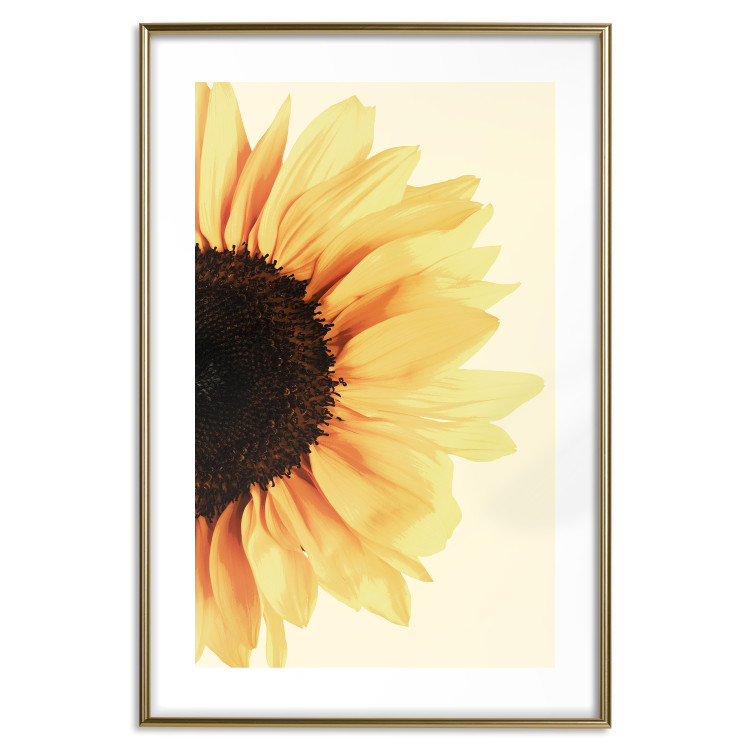 Wall Poster Closer to the Sun - natural sunflower on a gently yellow background 135761 additionalImage 4