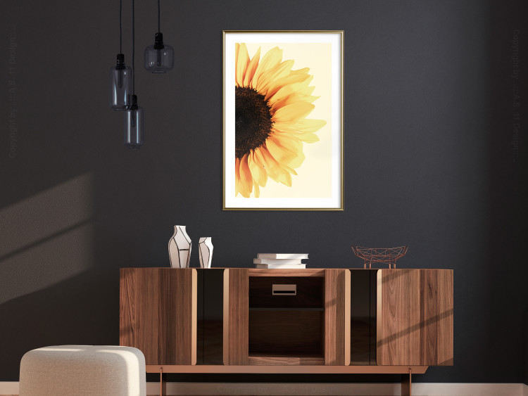Wall Poster Closer to the Sun - natural sunflower on a gently yellow background 135761 additionalImage 19