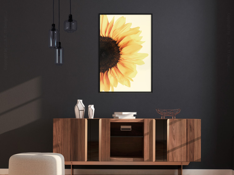 Wall Poster Closer to the Sun - natural sunflower on a gently yellow background 135761 additionalImage 11