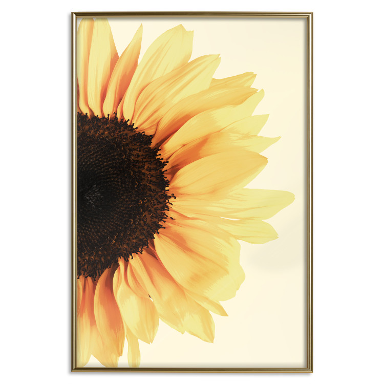 Wall Poster Closer to the Sun - natural sunflower on a gently yellow background 135761 additionalImage 26
