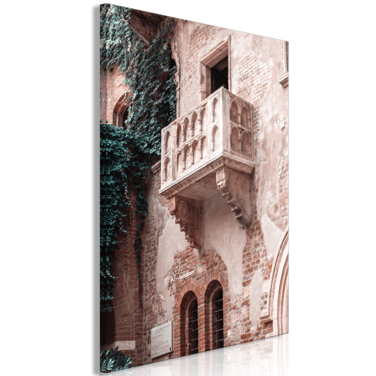 Canvas Print Balcony of a brick tenement - photo with an Italian city architecture 135861 additionalImage 2