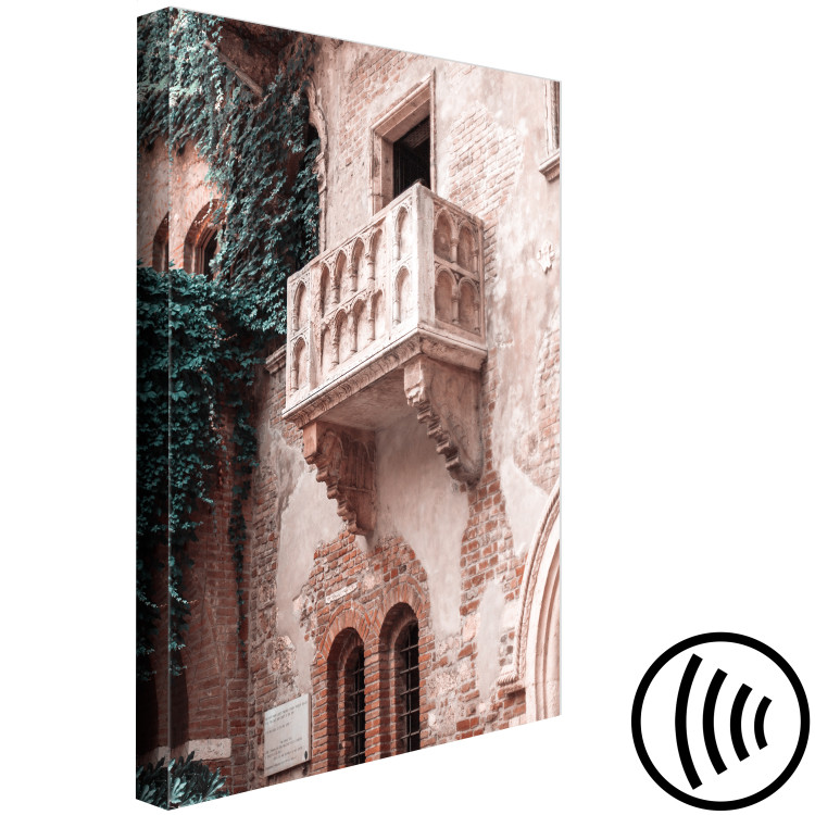 Canvas Print Balcony of a brick tenement - photo with an Italian city architecture 135861 additionalImage 6