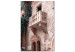 Canvas Print Balcony of a brick tenement - photo with an Italian city architecture 135861