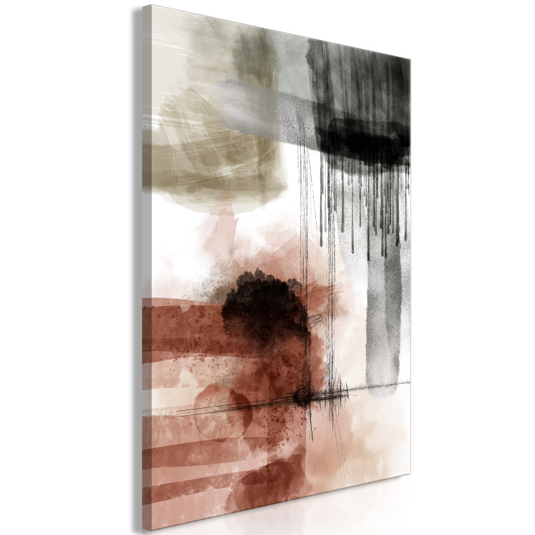 Canvas Contemplation (1-piece) Vertical - abstraction in delicate watercolors 143761 additionalImage 2