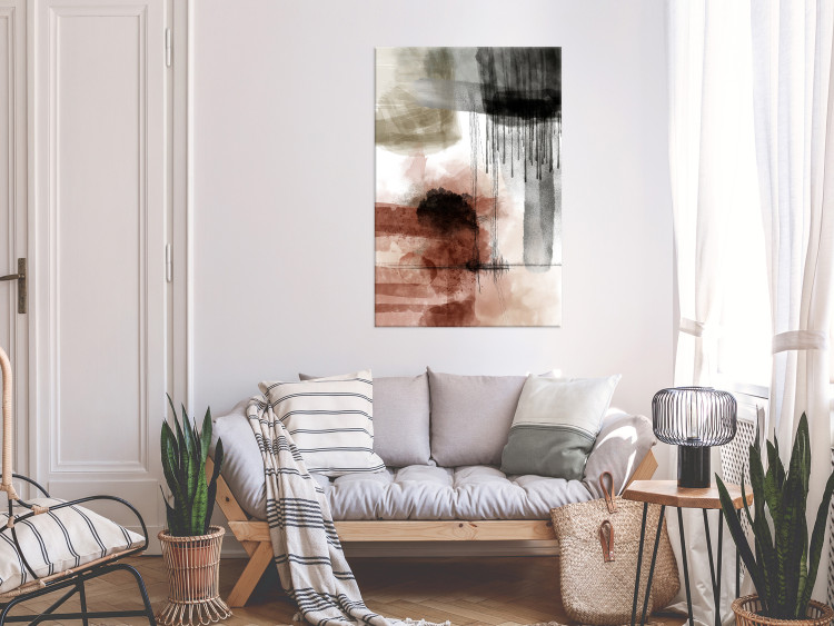 Canvas Contemplation (1-piece) Vertical - abstraction in delicate watercolors 143761 additionalImage 3