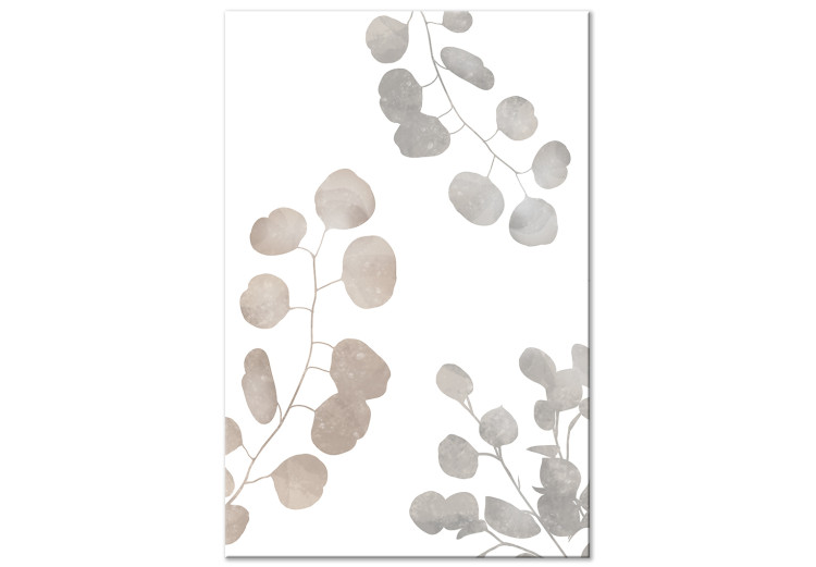 Canvas Art Print Eucalyptus Composition - Leaves and Twigs of Plants on a White Background 146161