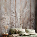 Wall Mural Beige Exotic - White Palm Leaves on the Background of Light Boards 147661 additionalThumb 2