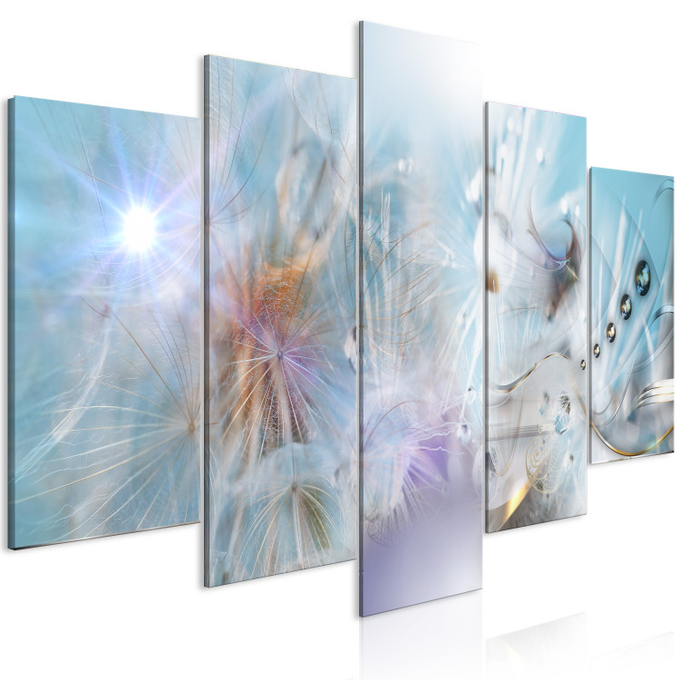 Canvas Dandelion Composition (5-piece) - abstraction in fluffy flowers 149261 additionalImage 2