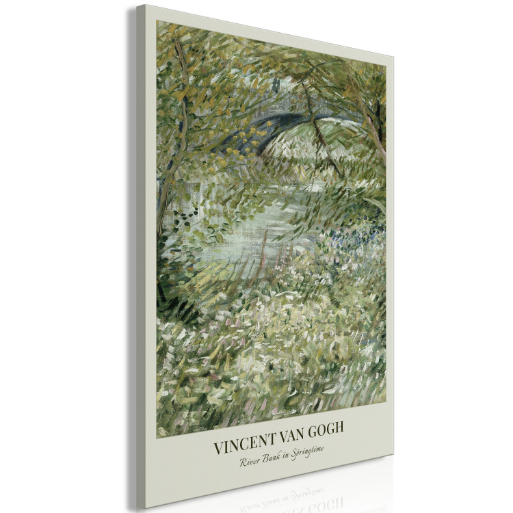 Canvas Print The Riverside in Spring - Van Gogh’s Reproduction in Shades of Green 150061 additionalImage 2