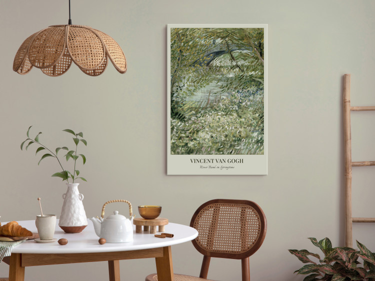 Canvas Print The Riverside in Spring - Van Gogh’s Reproduction in Shades of Green 150061 additionalImage 3