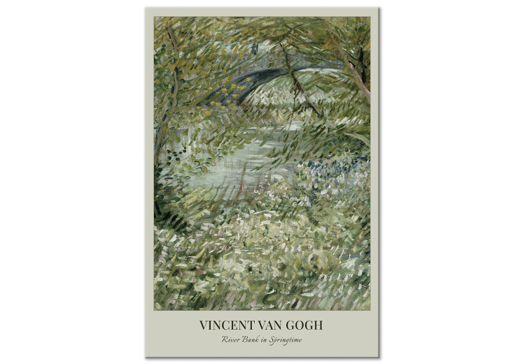 Canvas Print The Riverside in Spring - Van Gogh’s Reproduction in Shades of Green 150061
