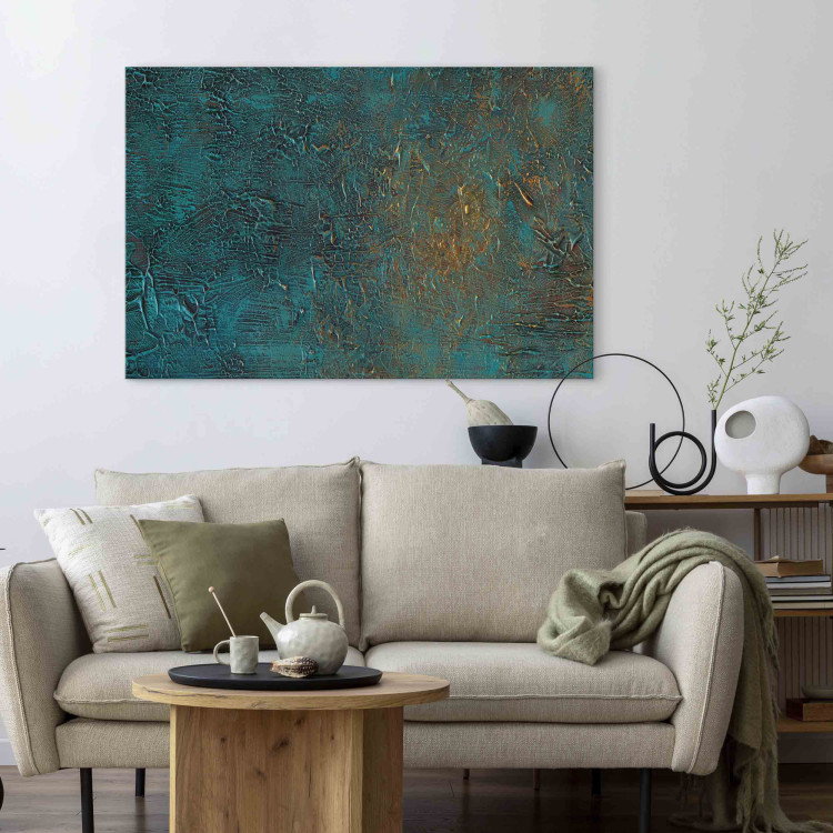 Canvas Art Print Azure Mirror - Green Abstraction With a Bright Accent 151461 additionalImage 3