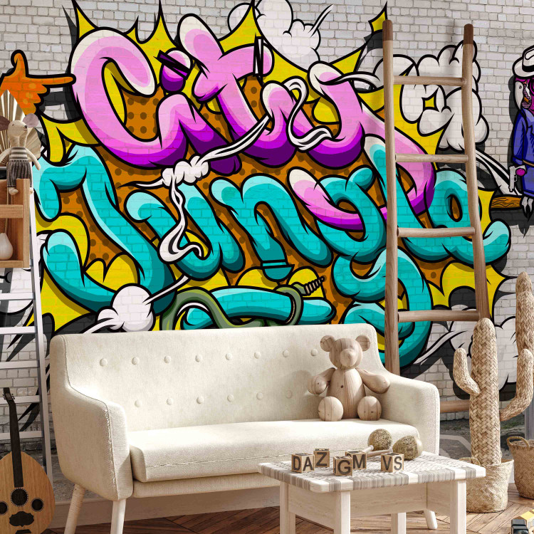 Wall Mural Pink Parrot - Street Art Graffiti with Large Text and Parrot 60761 additionalImage 6