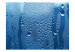 Photo Wallpaper Water drops on blue glass 61061 additionalThumb 1