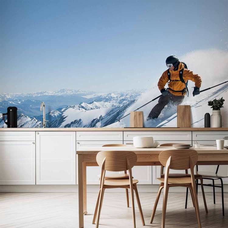 Wall Mural Extreme Sports - Winter skiing on snow in high mountains 61161 additionalImage 6