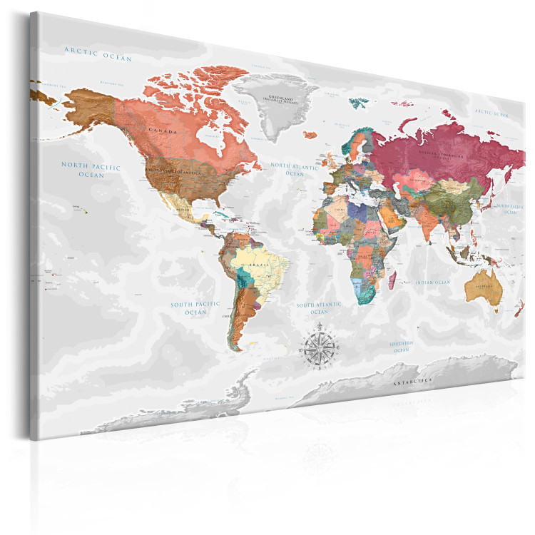 Canvas Journeys Through the World - Colorful World Map with English Labels 97361 additionalImage 2