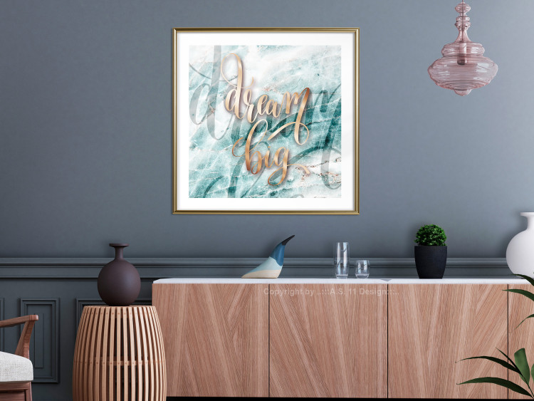 Wall Poster Dream big (Square) - Elegant English text on a marble background 114371 additionalImage 15