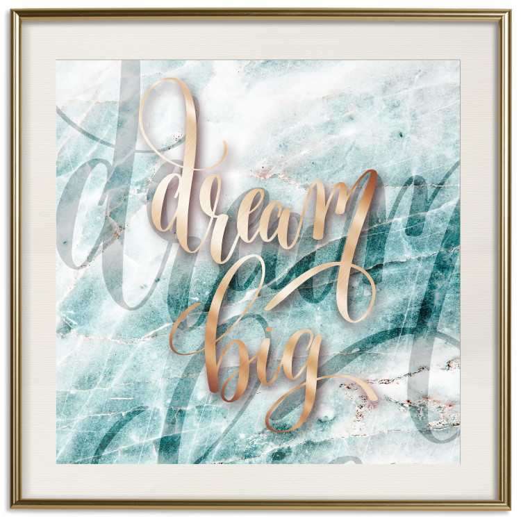 Wall Poster Dream big (Square) - Elegant English text on a marble background 114371 additionalImage 19