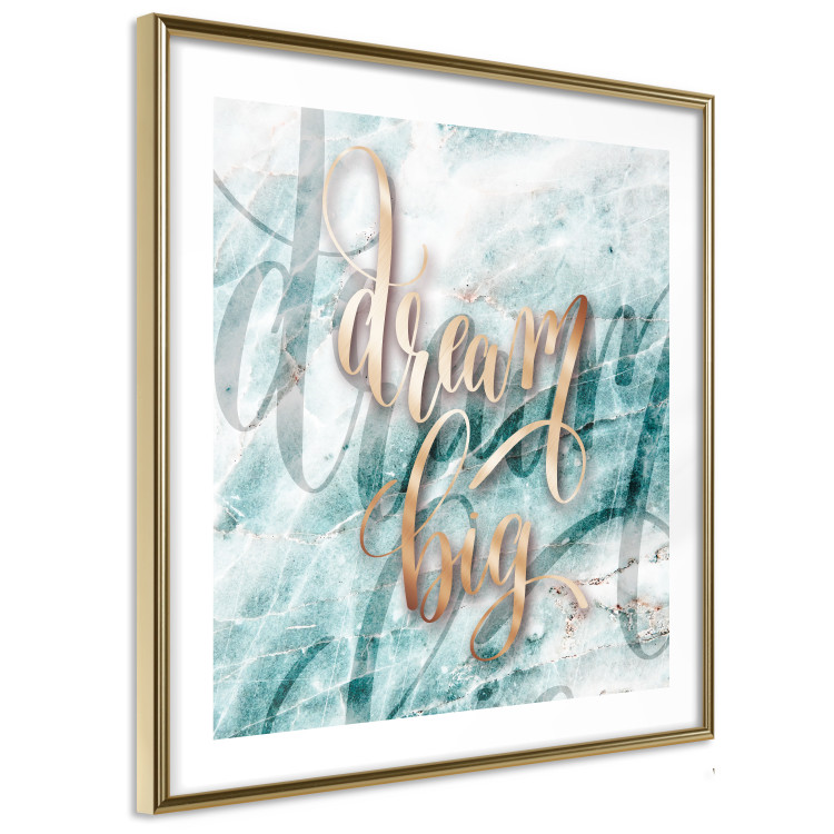 Wall Poster Dream big (Square) - Elegant English text on a marble background 114371 additionalImage 5