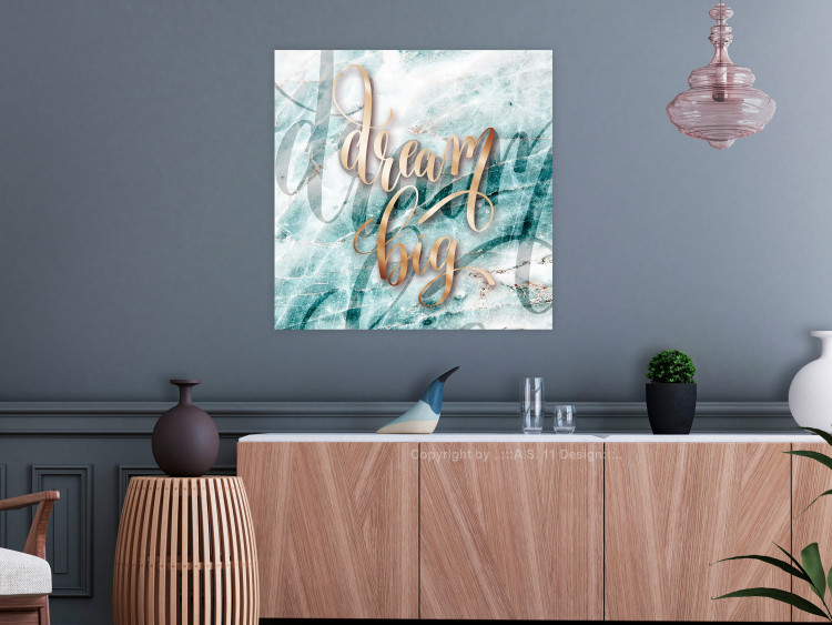 Wall Poster Dream big (Square) - Elegant English text on a marble background 114371 additionalImage 23