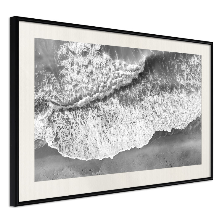 Poster Tide - black and white beach and sea landscape seen from a bird's eye view 115171 additionalImage 3