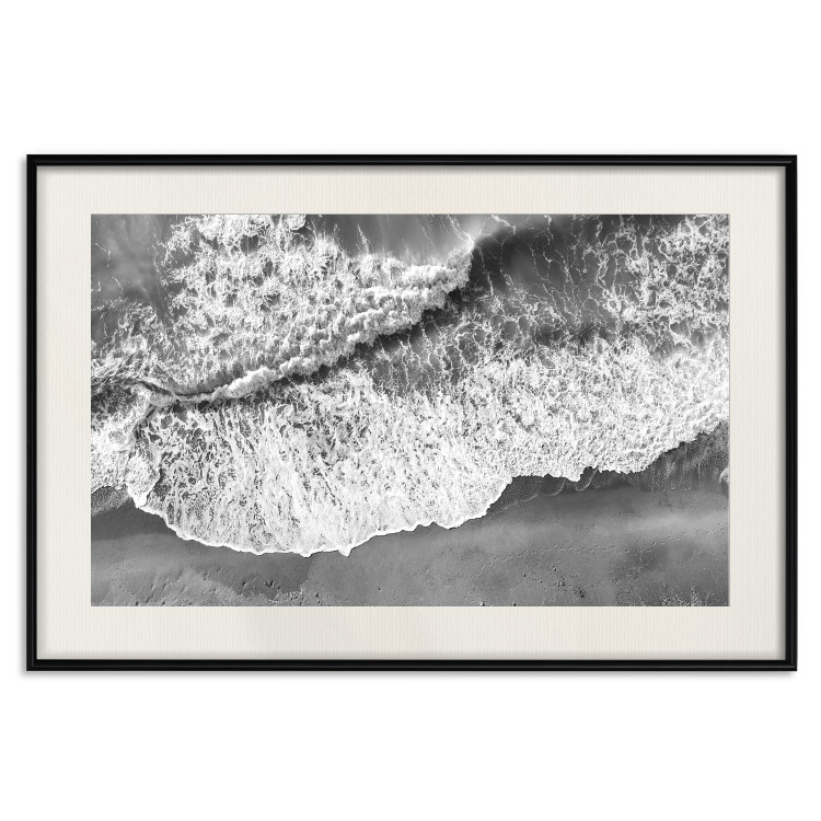 Poster Tide - black and white beach and sea landscape seen from a bird's eye view 115171 additionalImage 18