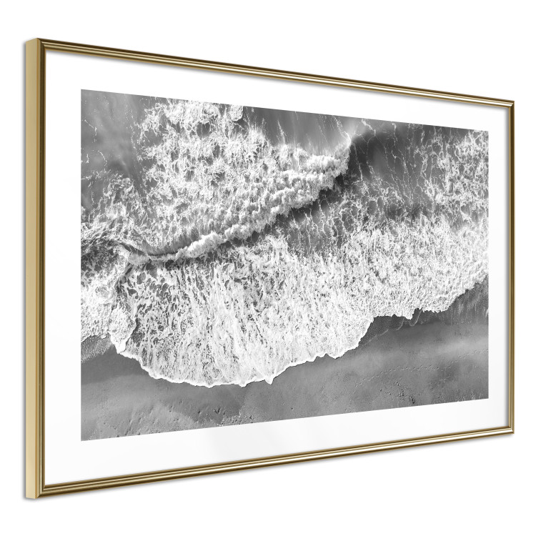 Poster Tide - black and white beach and sea landscape seen from a bird's eye view 115171 additionalImage 8