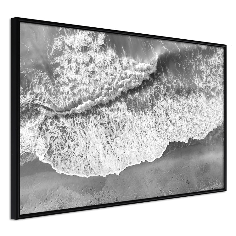 Poster Tide - black and white beach and sea landscape seen from a bird's eye view 115171 additionalImage 12