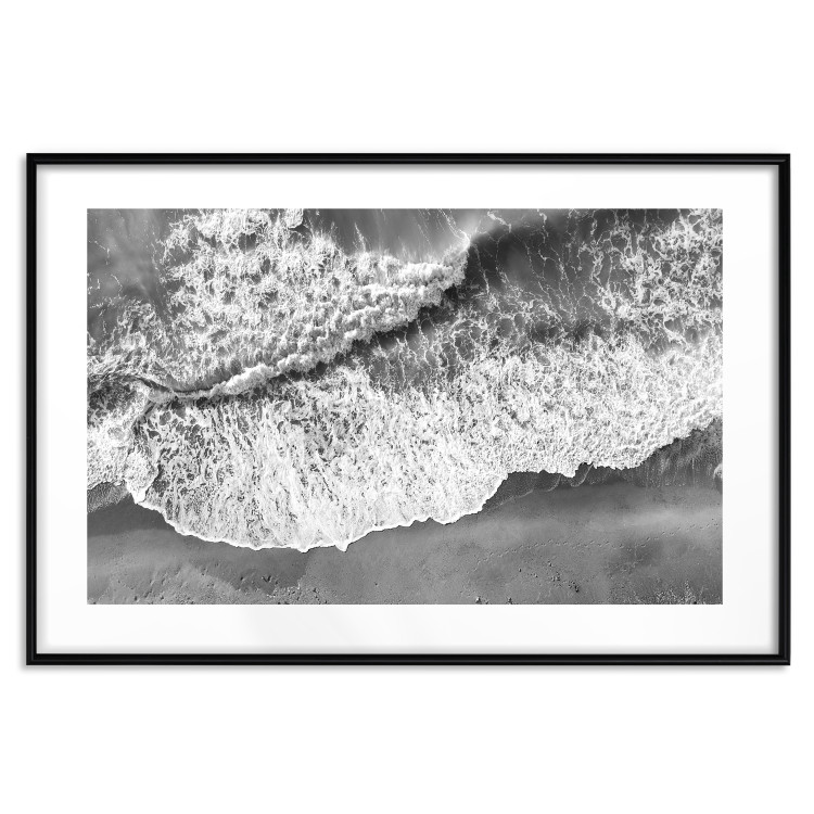 Poster Tide - black and white beach and sea landscape seen from a bird's eye view 115171 additionalImage 17