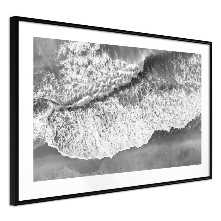 Poster Tide - black and white beach and sea landscape seen from a bird's eye view 115171 additionalImage 13