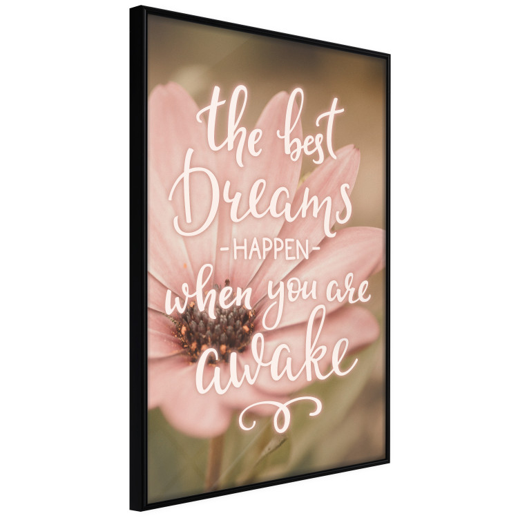 Poster The best dreams happen when you are awake - pink flower and texts 116371 additionalImage 10