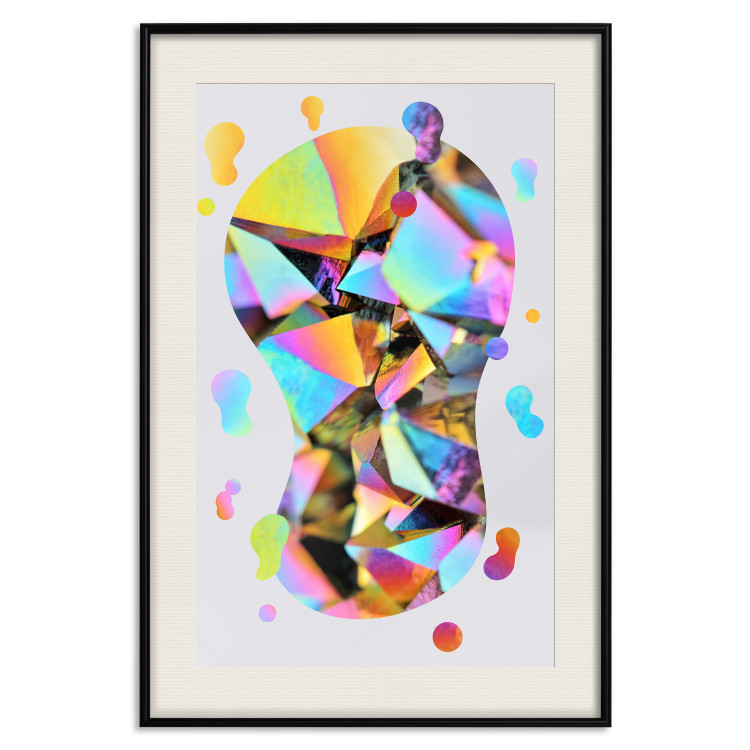 Poster Rainbow Traces - modern colorful abstraction on a gray patterned background 117471 additionalImage 26