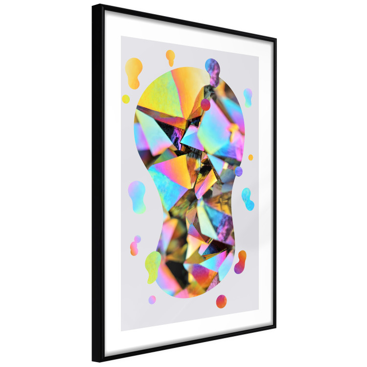Poster Rainbow Traces - modern colorful abstraction on a gray patterned background 117471 additionalImage 13