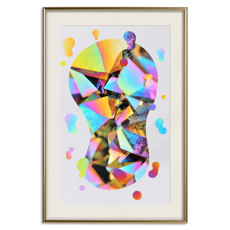 Poster Rainbow Traces - modern colorful abstraction on a gray patterned background 117471 additionalImage 27