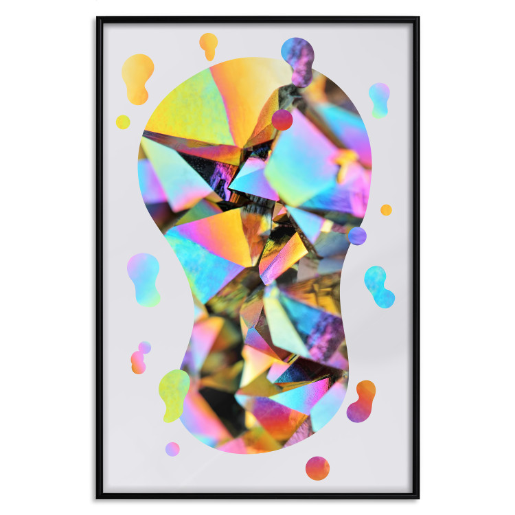 Poster Rainbow Traces - modern colorful abstraction on a gray patterned background 117471 additionalImage 15