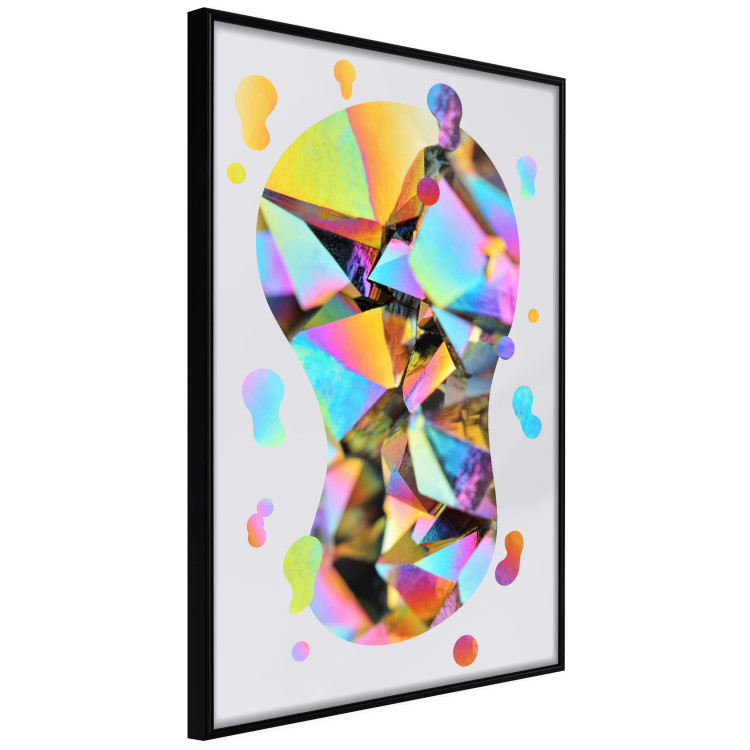 Poster Rainbow Traces - modern colorful abstraction on a gray patterned background 117471 additionalImage 12