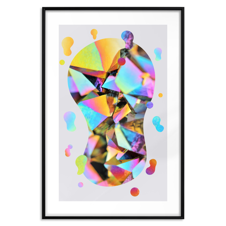Poster Rainbow Traces - modern colorful abstraction on a gray patterned background 117471 additionalImage 16