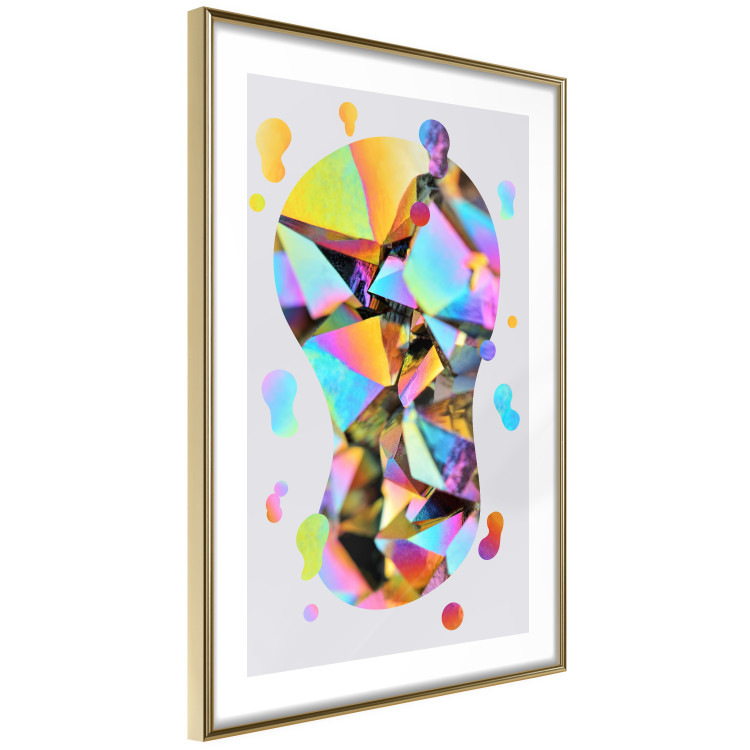 Poster Rainbow Traces - modern colorful abstraction on a gray patterned background 117471 additionalImage 8