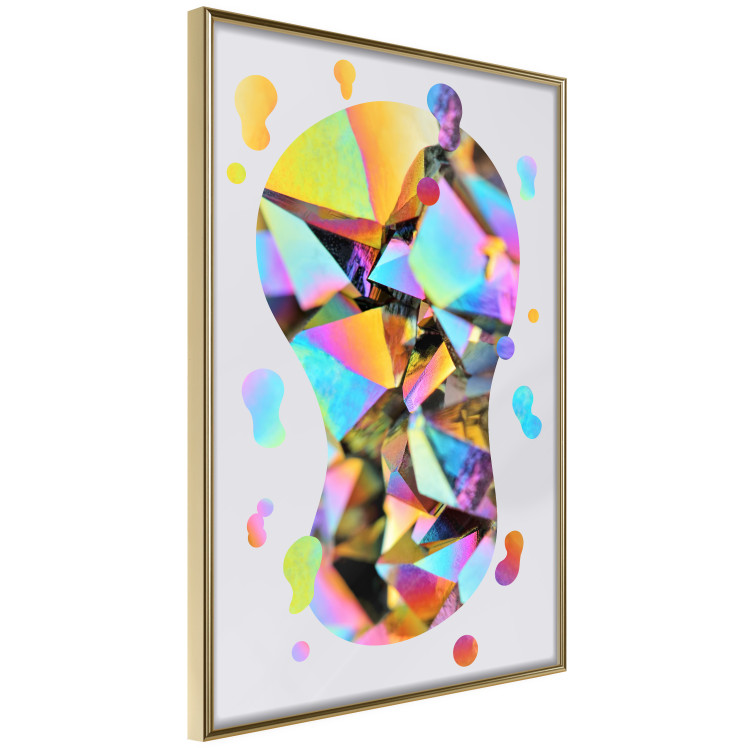 Poster Rainbow Traces - modern colorful abstraction on a gray patterned background 117471 additionalImage 12