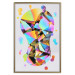 Poster Rainbow Traces - modern colorful abstraction on a gray patterned background 117471 additionalThumb 14