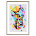 Poster Rainbow Traces - modern colorful abstraction on a gray patterned background 117471 additionalThumb 19