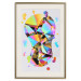 Poster Rainbow Traces - modern colorful abstraction on a gray patterned background 117471 additionalThumb 27