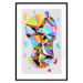Poster Rainbow Traces - modern colorful abstraction on a gray patterned background 117471 additionalThumb 16