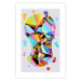 Poster Rainbow Traces - modern colorful abstraction on a gray patterned background 117471 additionalThumb 20