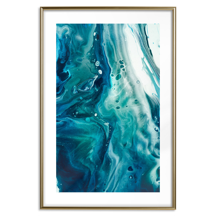 Wall Poster Ocean's Threat - abstraction with water in various shades of blue 117571 additionalImage 14