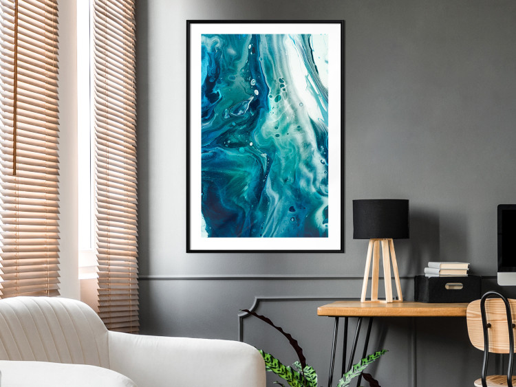 Wall Poster Ocean's Threat - abstraction with water in various shades of blue 117571 additionalImage 11